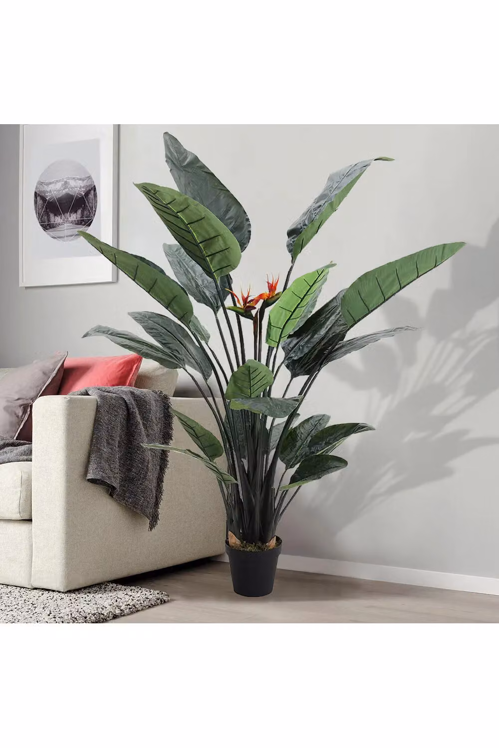 Living and Home 180cm Artificial Potted Bird of Paradise Palm Tree in Green – 3