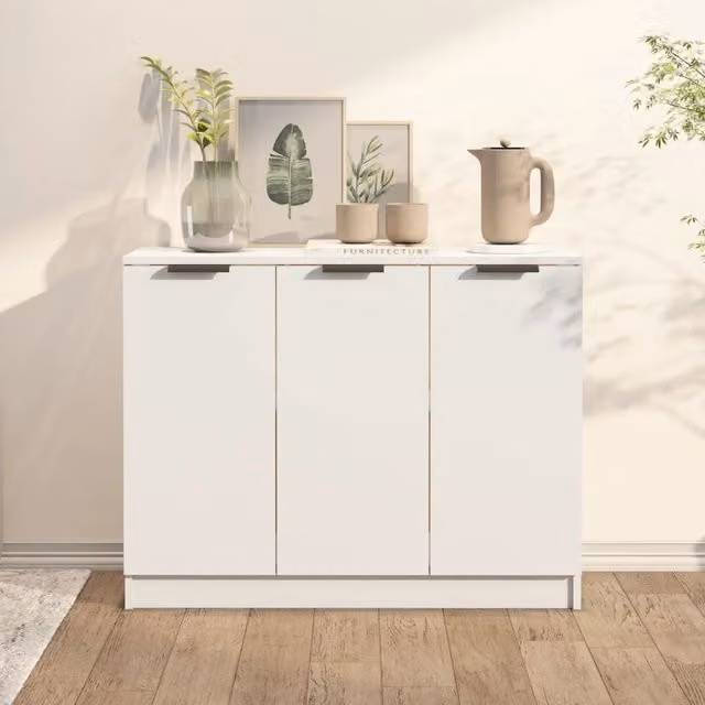 Berkfield Home Modern White Matt MDF Sideboard W/D/H: 90.5 x 30 x 70 cm