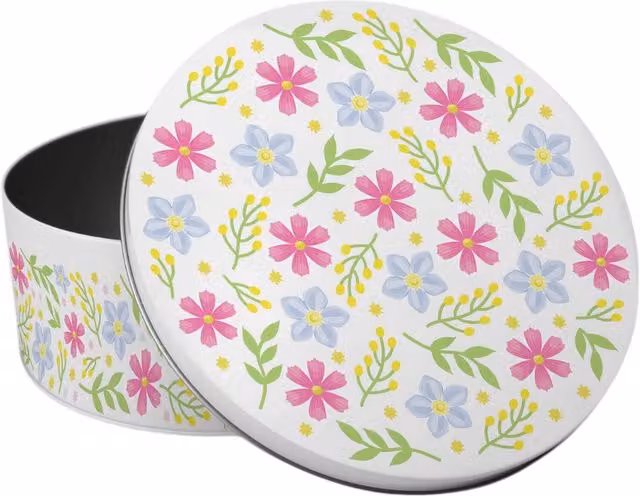 Purely Home Round Small Cake Tin in Multicoloured White