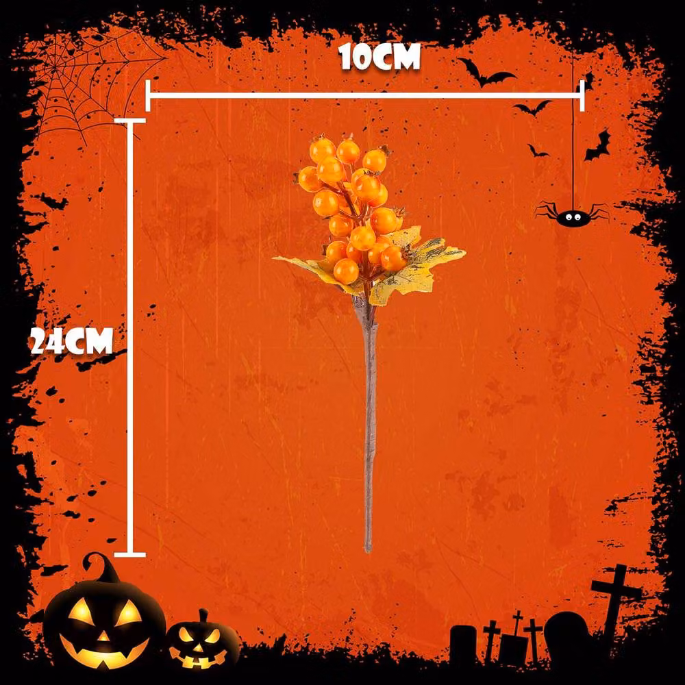 VFM e-Store Orange Autumn Berry Pick Floral Halloween Decoration – 2