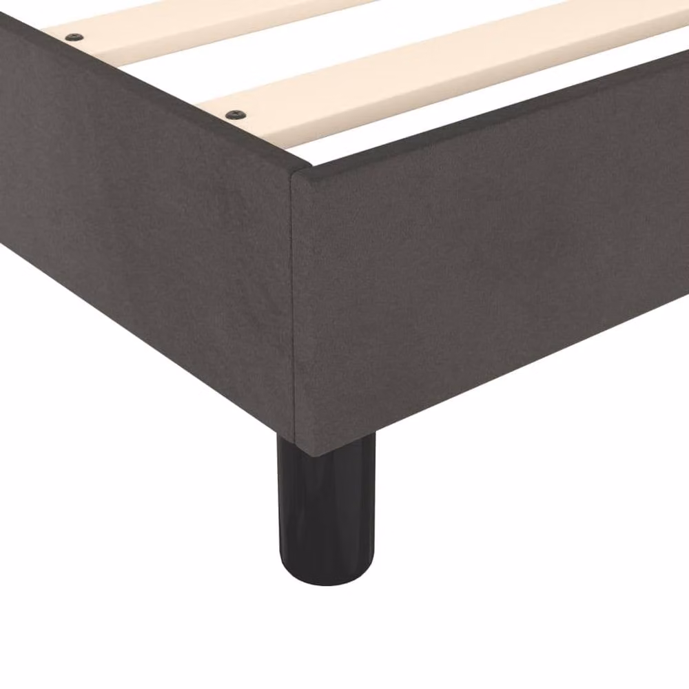 Berkfield Home Upholstered Velvet Box Spring Bed Frame, Grey, W: 135 cm x D: 190 cm – 4