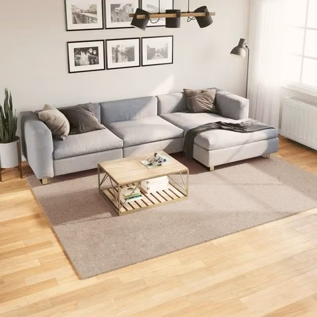 Berkfield Home HUARTE Short Pile Washable Modern Rug in Sand and Brown, W/D/H: 200 x 280 cm