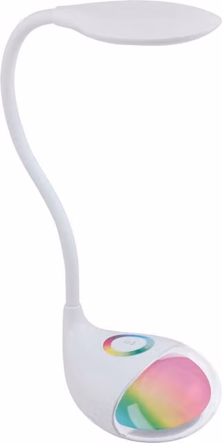 Loops White Plastic Table Lamp with Dimmable LED Bulb and Touch Control