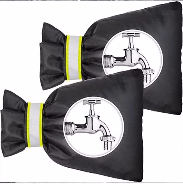 KDMD 2 Pack Waterproof Black Winter Outside Tap Insulation Covers