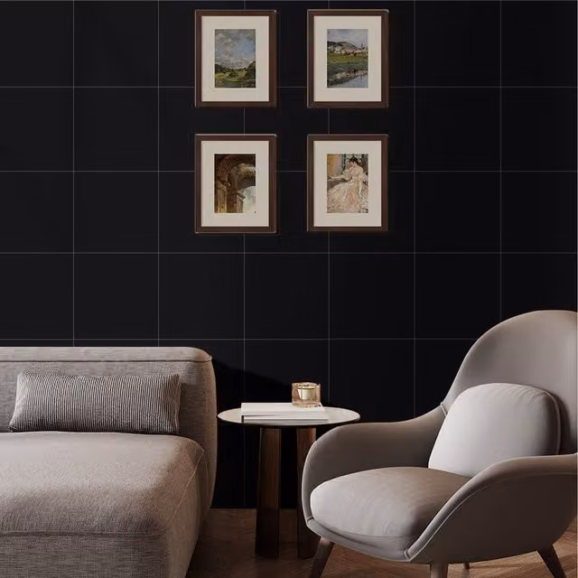 Livingandhome Set of 10 Self-Adhesive Square PVC Wall Stickers, Black