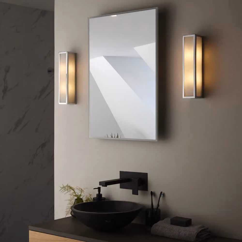 Loops Modern LED Bathroom Wall Light Fitting in Chrome with Transparent Glass Shades – 3