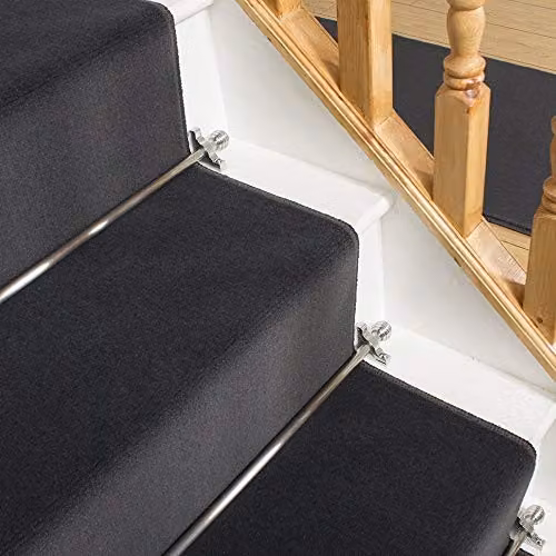Runrug Dark Grey Stair Runner Carpet, W: 70 cm x L: 570 cm – 4