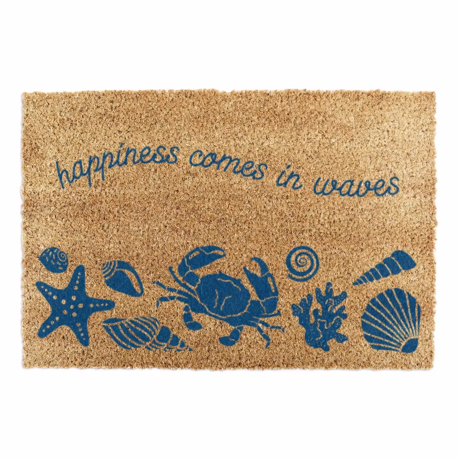 Artsy Mats Happiness Comes In Waves Doormat, Brown, W: 90 cm, D: 60 cm – 2