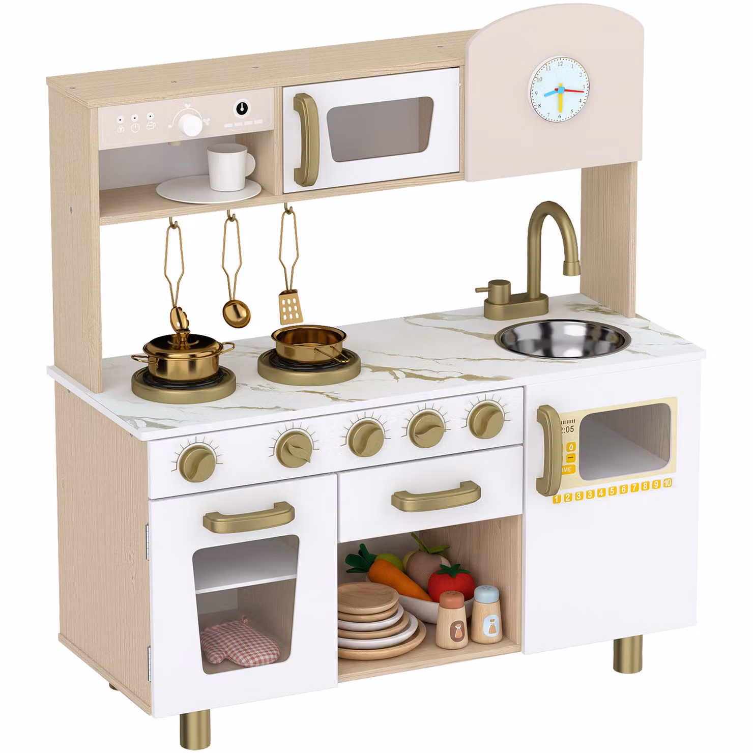 AIYAPLAY Kids Kitchen Playset Dollhouse in White – 2