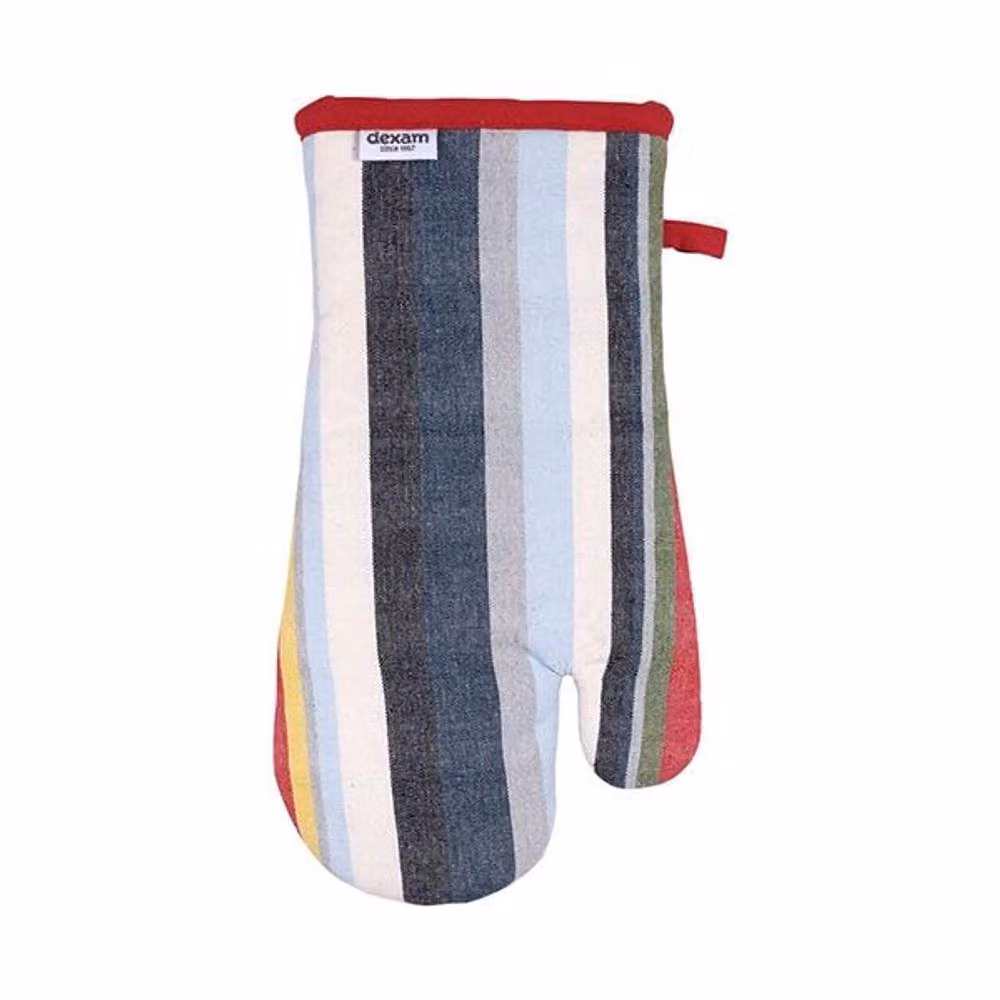 dexam Striped Cotton Gauntlet Gloves for Adults in Red and Multicolour – 2