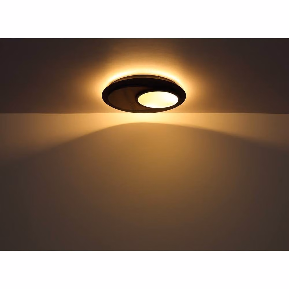 Netlighting Kory Semi Flush Ceiling Light in Matt Black with Warm White LED 3000K – 5