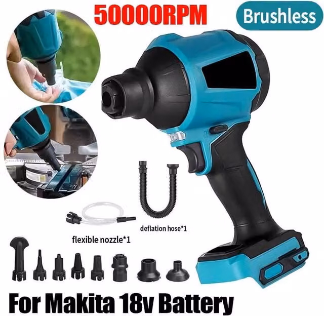 NESTLUNE Cordless Brushless Motor Dust Blower in Blue, W/D/H: 100 x 15 x 24 cm