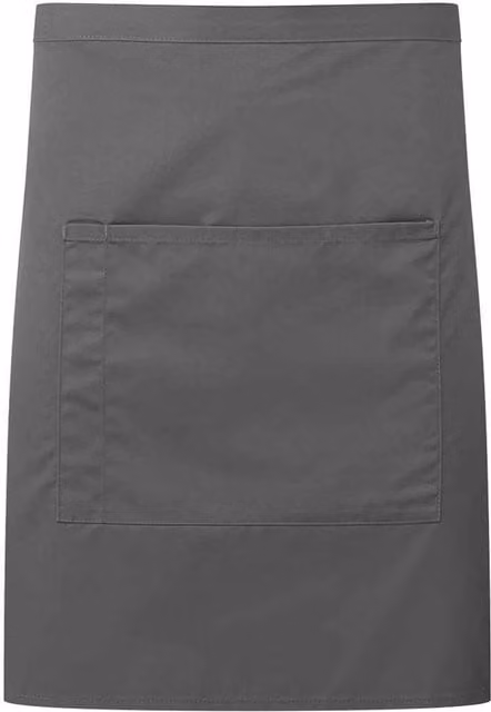Premier Colours Mid Length Waist Apron with Pocket in Grey
