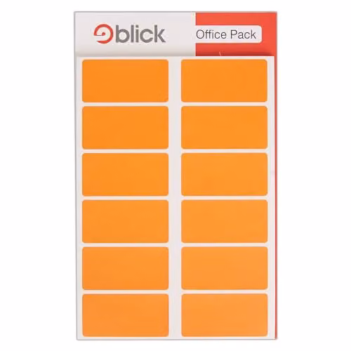 Blick Orange Self Adhesive Multipurpose Rectangular Paper Stickers, W: 50 mm, H: 25 mm