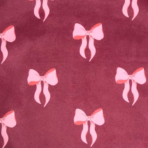 OHS Burgundy Matte Velvet Bow Print Table Runner, W/L: 33 x 200 cm – 4