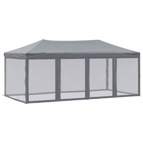 vidaXL Folding Party Tent with Sidewalls, Anthracite, W: 6 m, D: 3 m, H: 2.44 m – 1
