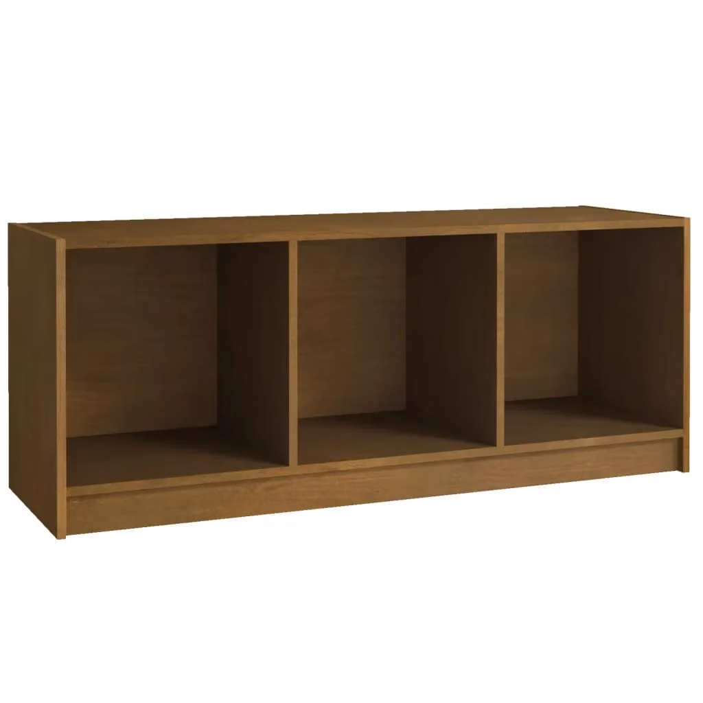 Berkfield Home Honey Brown Solid Pinewood TV Cabinet W: 104 cm, D: 33 cm, H: 41 cm – 2