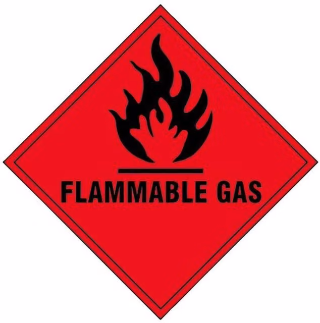 Scan Flammable Gas Self Adhesive Vinyl Sign, Red and Multicolour, W: 10 cm x H: 10 cm