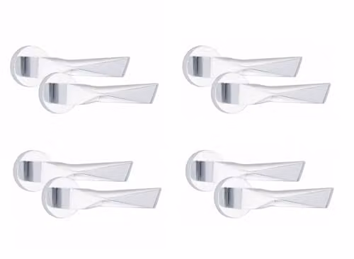 Golden Grace Aura Round Rose Door Handles in Polished Chrome, 4 Pairs