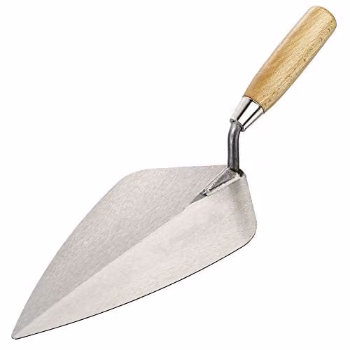 RST London Pattern Brick Trowel with Wooden Handle in Silver and Multicolour