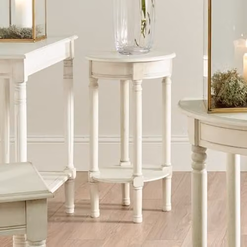 Pacific Lifestyle Tall Round Side Table in White, W: 36 cm, D: 36 cm, H: 72 cm