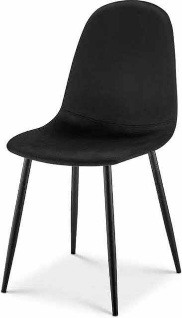 Bravich LTD Set of 4 Ron Black Velvet Dining Chairs with Metal Legs – 1