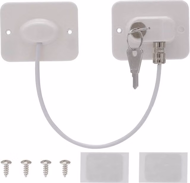 PAWNORA 3-Piece White Window and Door Cable Restrictor Set