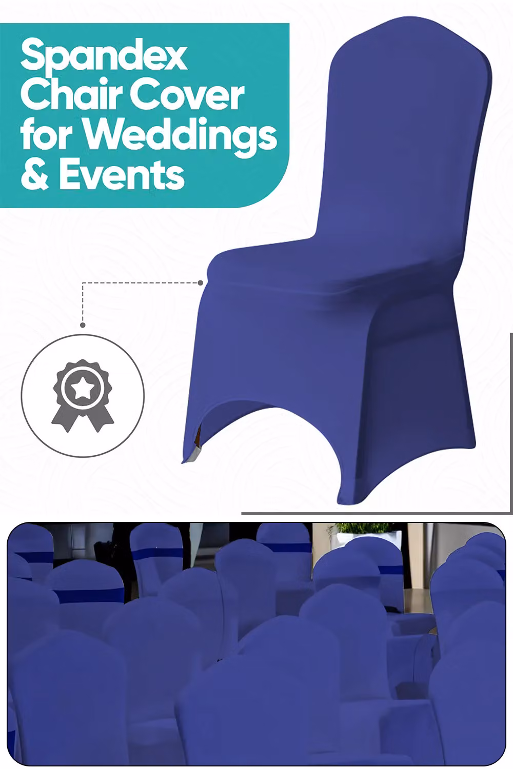 Neel Blue Purple Spandex Arched Front Dining Chair Slipcovers, Stretchable and Washable Fabric – 2