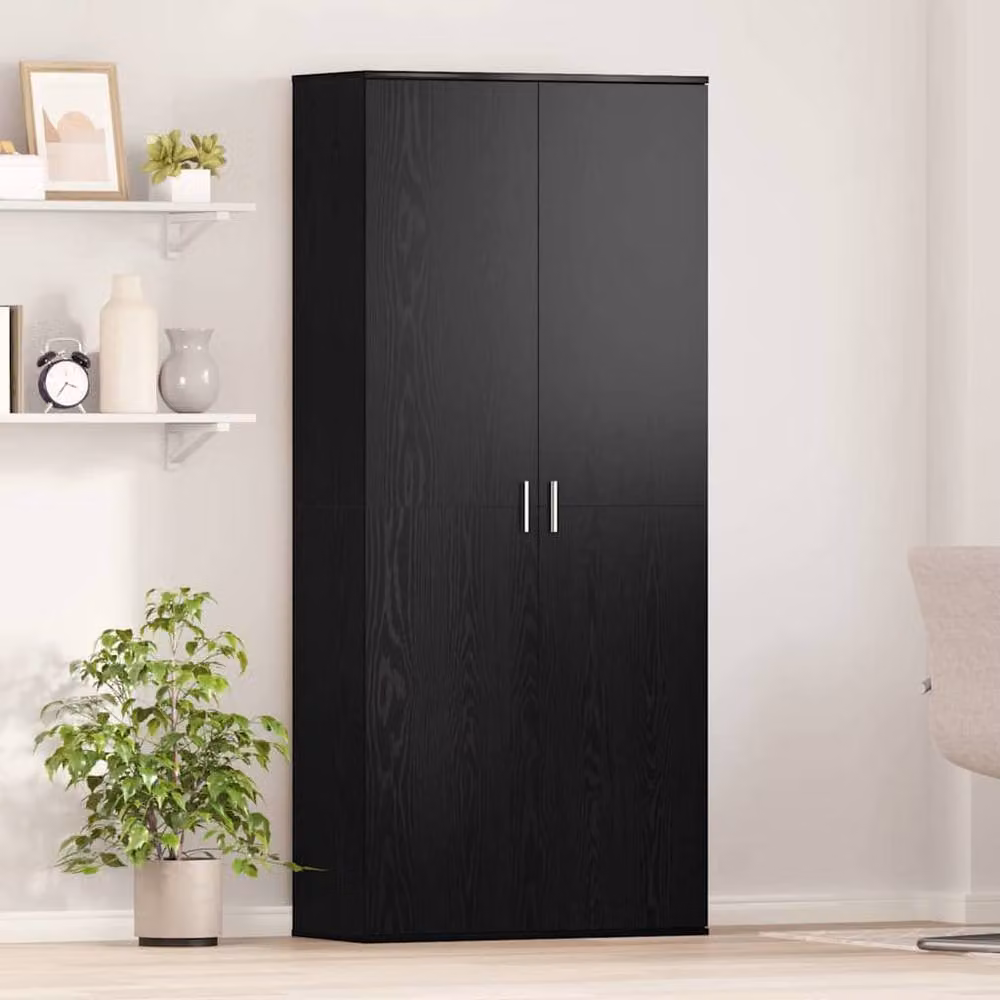 Berkfield Home Black Oak Highboard, W: 80 cm, D: 35 cm, H: 180 cm – 2