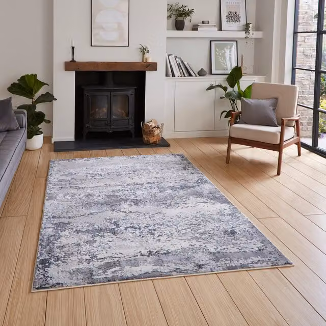 Terrys Modern Stone Look Rectangular Grey Rug