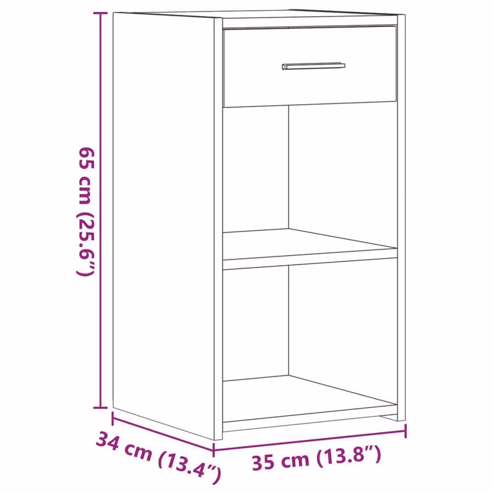 Berkfield Home Set of 2 Black Bedside Cabinets, W/D/H: 35 x 34 x 65 cm – 8