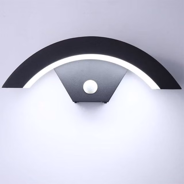 Goeco 24 W LED Outdoor Wall Floodlight with Motion Sensor, IP65 Waterproof, 6500 K Cool White, Black