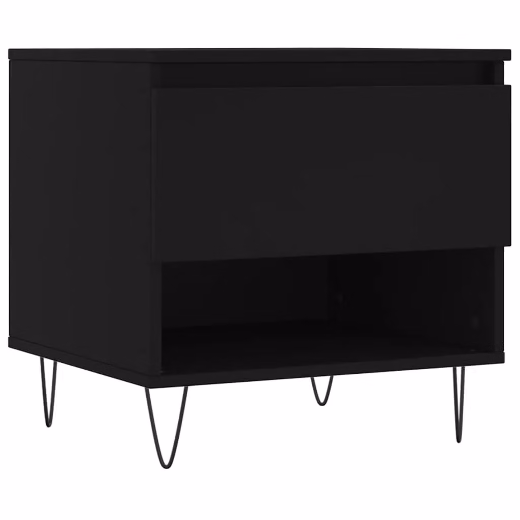 Berkfield Home Modern Black Square Coffee Table in Engineered Wood W/D/H: 50 x 46 x 50 cm – 2