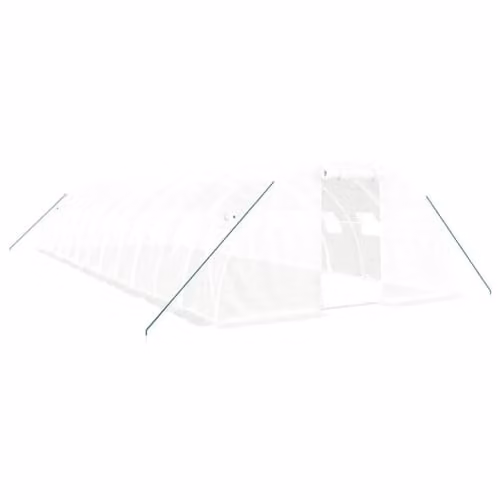 vidaXL White Greenhouse with Durable Polyethylene Cover and Sturdy Steel Frame, W/D/H: 12 x 4 x 2 m – 1