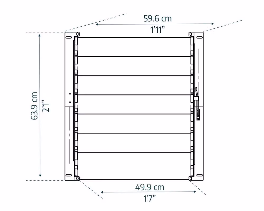 Palram Greenhouse Louvre Side Window Rion in Green and Silver – 2