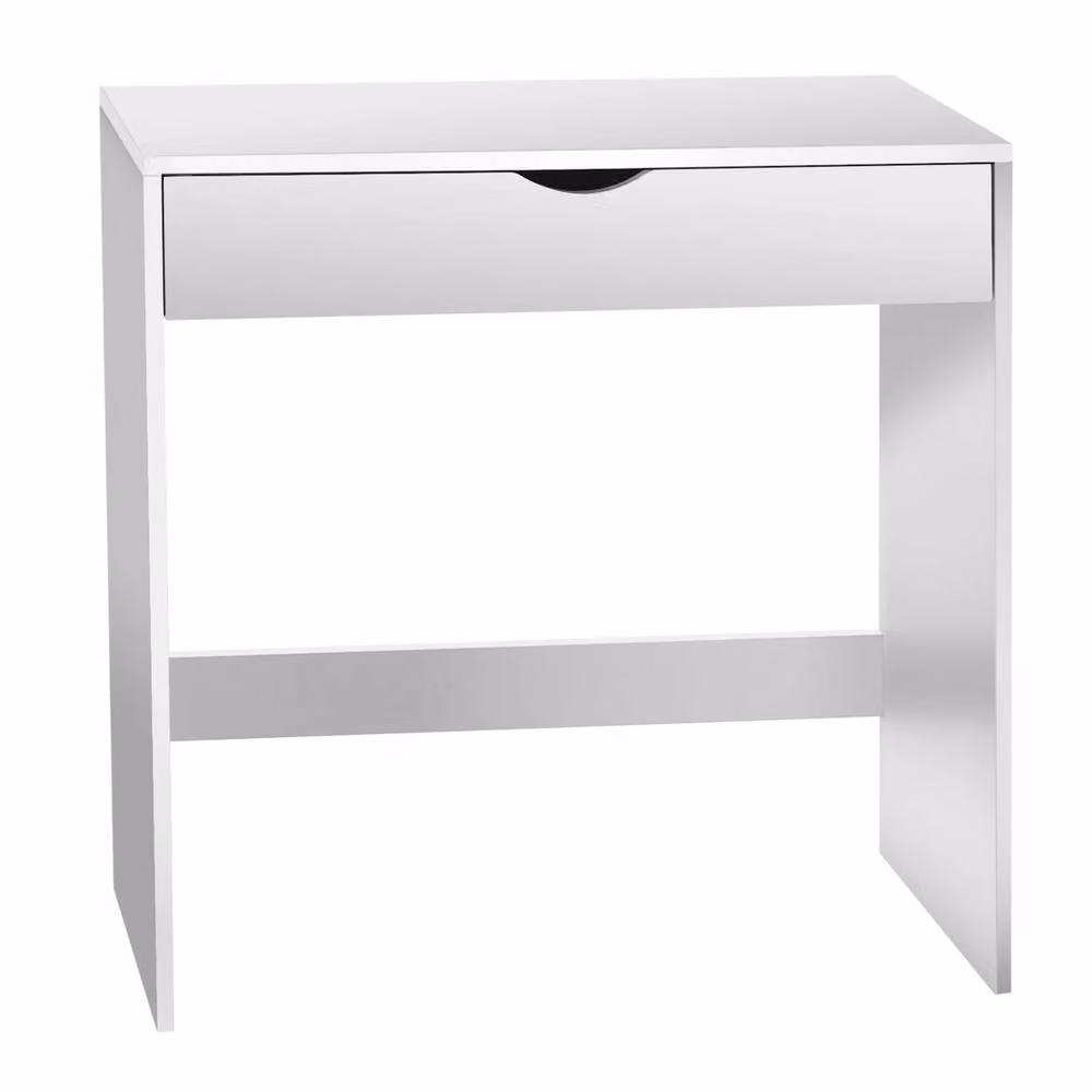 FLAVORA White Wooden 1 Drawer Vanity Dressing Table Desk – 3