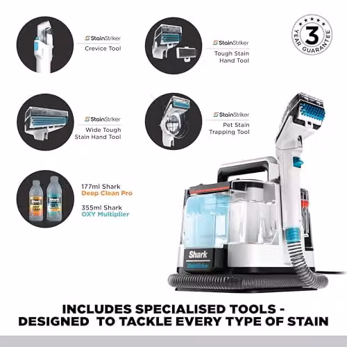 Shark StainStriker Pet Stain and Spot Cleaner in White, Turquoise and Blue – 3