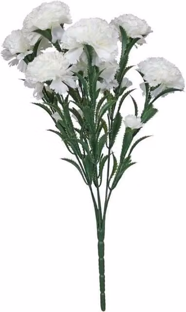 KDMD Essential White Carnation Bunch, 3 Pack