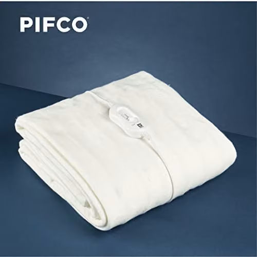 PIFCO White Fleece Heated Single Electric Blanket with 3 Heat Settings, W: 70 cm, L: 150 cm – 2