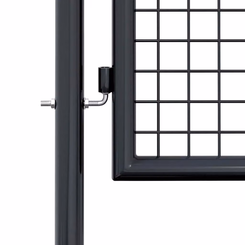 Berkfield Home Single Swing Mesh Garden Gate in Grey Galvanised Steel, W: 100 cm, H: 125 cm – 3