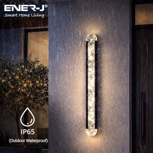 ENER-J LED Outdoor Wall Light, 100 cm, CCT Adjustable, Black and White, IP65 Waterproof, Metal and Acrylic – 3