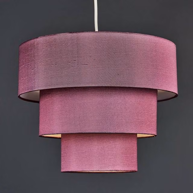 FORGEVIO Modern Purple Fabric Cylinder Ceiling Light Shade