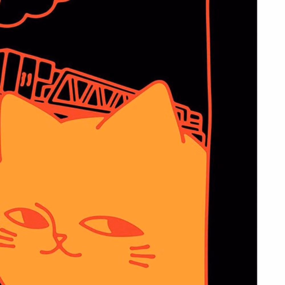 Obinsun Disaster Cat Framed Paper Poster, Multicolour, W: 40.0 cm, H: 30.0 cm – 2
