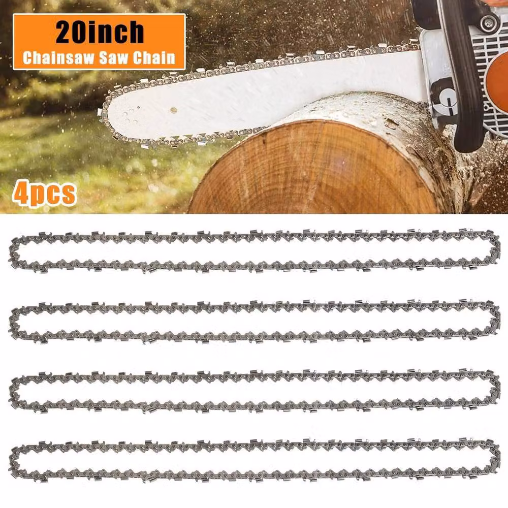 SPETLEK 20 Inch 3/8" LP Chainsaw Saw Chain Parts, 76DL, 0.058, 4 Pack, Silver – 2