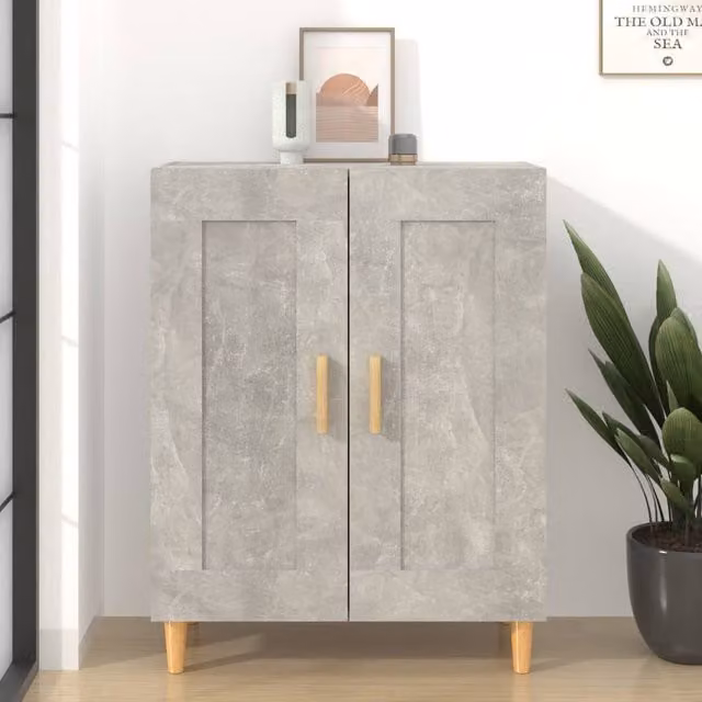 Berkfield Home Sideboard in Concrete Grey, W/D/H: 69.5 x 34 x 90 cm – 1