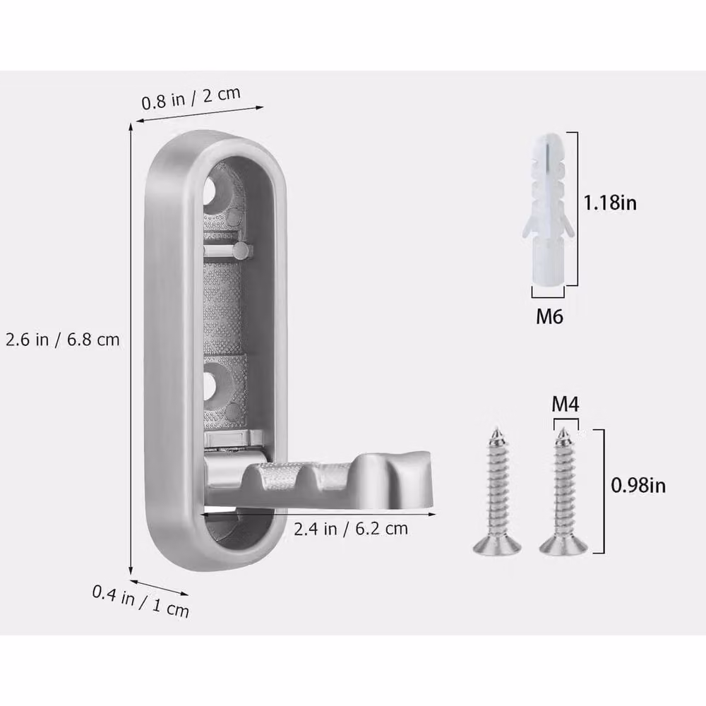 SPETLEK Non-Slip Folding Wall Hooks, 4 Pieces, Silver – 2