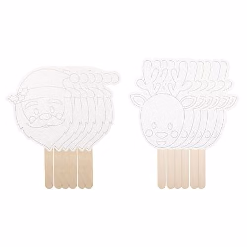 VFM e-Store Christmas Mask Painting Set in White, W: 34 cm, D: 7.7 cm, H: 2.6 cm – 1