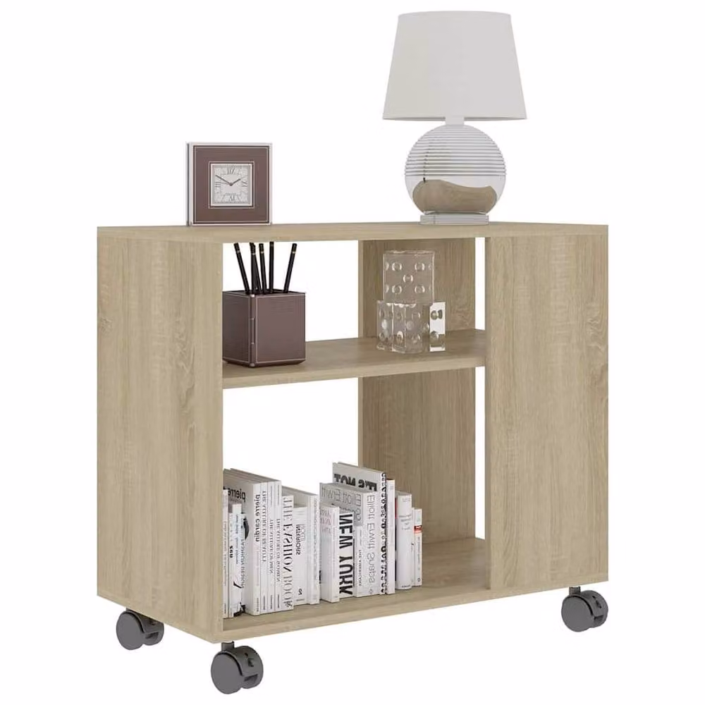 Berkfield Home Sonoma Oak Side Table in Beige, W/D/H: 70 x 35 x 55 cm – 3