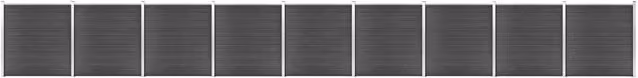 Berkfield Home WPC Fence Panel Set in Black, W/H: 1564 x 186 cm