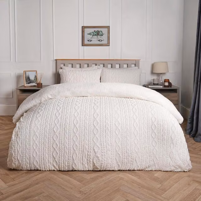 OHS Classic Breathable Fleece Duvet Cover Set, W/D/H: 140 x 200 cm, Beige, Yellow or White